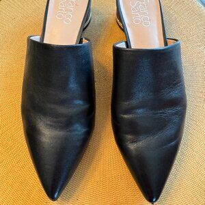 Franco Sarto Leather Black Mules